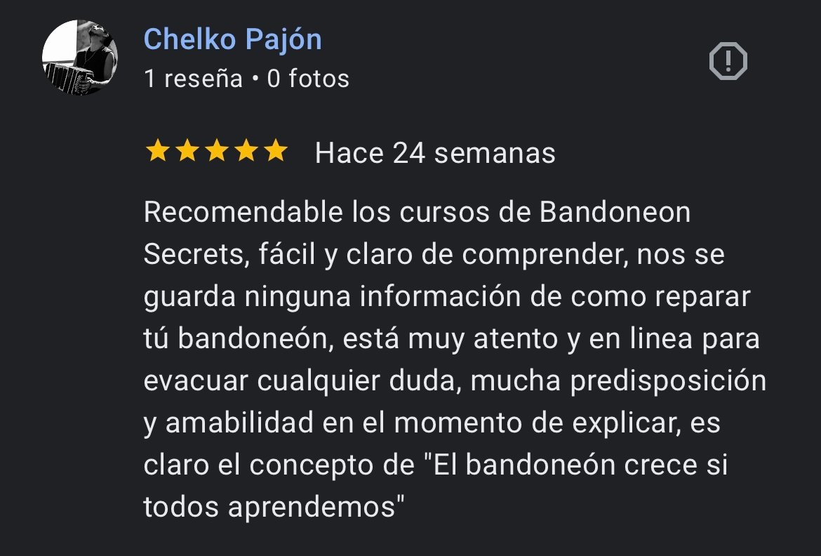Reseña de Google de Chelko Pajón recomendando los cursos