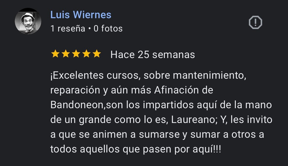 Reseña de Google de Luis Wiernes sobre los cursos de Bandoneon Secrets